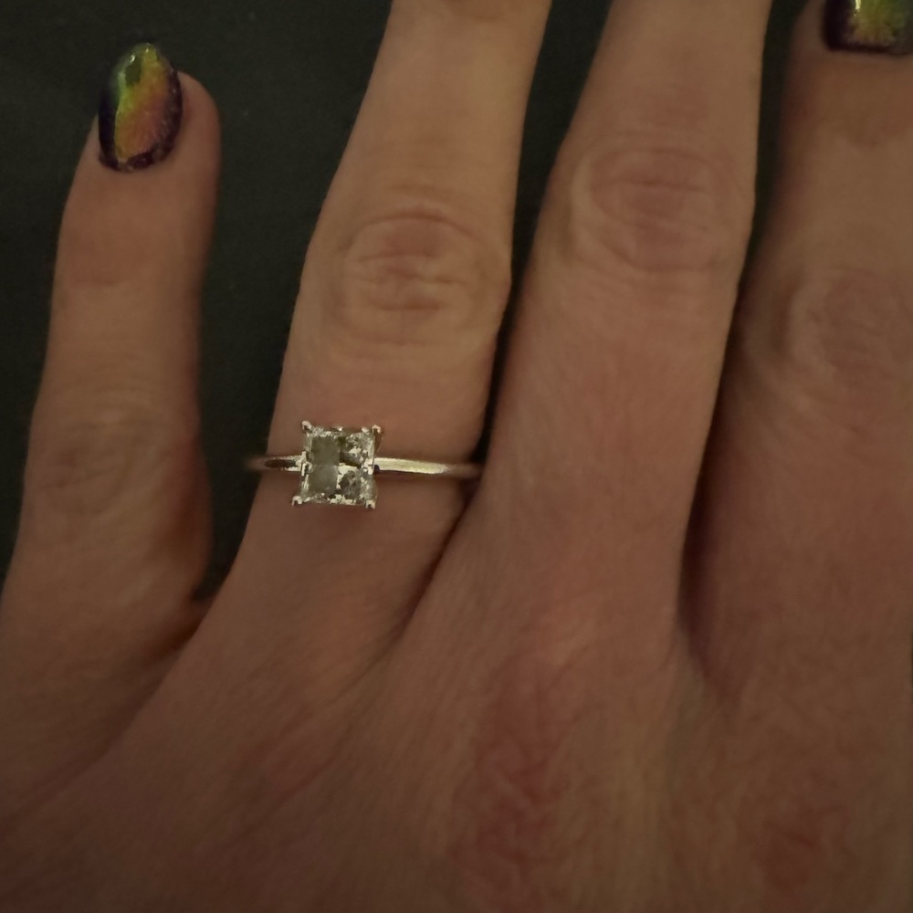 Princess cut lab grown diamond engagement ring size 7